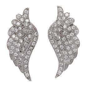 AMEN stud earrings wings in 925 silver with zircons