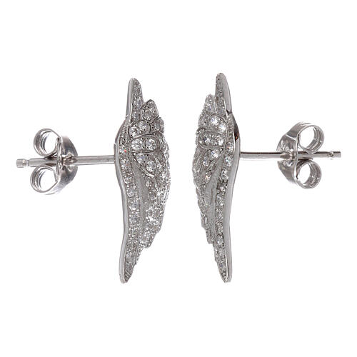 AMEN stud earrings wings in 925 silver with zircons 2