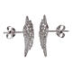 AMEN stud earrings wings in 925 silver with zircons s2