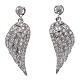Dangle earrings AMEN, wing-shaped, 925 silver and zircons s1