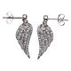 Dangle earrings AMEN, wing-shaped, 925 silver and zircons s2