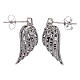 Drop earrings angel wings in 925 silver with zircons AMEN s3