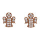 Stud earrings AMEN, angel with white zircons, pink 925 silver s1