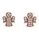 Angel earrings with white zircons 925 silver rosé finish AMEN s1