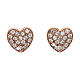 Stud earrings AMEN, heart with white zircons, pink 925 silver s1