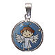 Round porcelain medal with angel, 925 silver, 1.8 cm s1