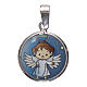 Round medal porcelain/925 silver 0.71 in angel s1