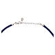 Blue artificial leather choker with tau cross, 925 silver filigree s4