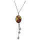 Necklace in 925 silver with Madonna and Child medal and beads s1