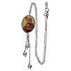 Necklace in 925 silver with Madonna and Child medal and beads s4