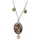 925 silver necklace with Madonna and Child medal and hearts s1