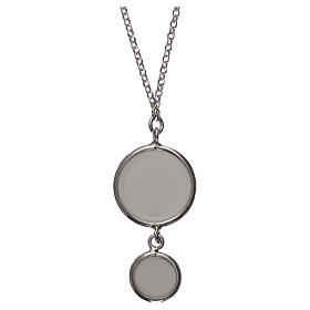 Collana argento 925 medaglia angelo e preghiera