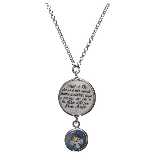 925 silver necklace angel medal and prayer 1