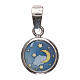 Round porcelain medal with stars and moon, 925 silver, 1 cm s1