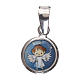 Medalla redonda porcelana/plata 925 ángel 1 cm s1