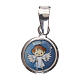 Medalha redonda porcelana prata 925 anjo 1 cm s1