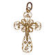 Filigree cross pendant in gilded 925 silver 3 cm s1