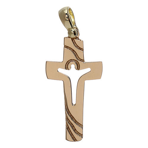 Cruz con Cristo perforado oro 18 k - gr 1,53 1