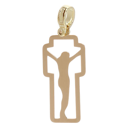 Cross with body of Christ silhoutte, 18K gold, 2.23 g 2