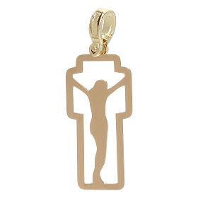 Croce con sagoma di Cristo oro 18 kt - gr 2,23