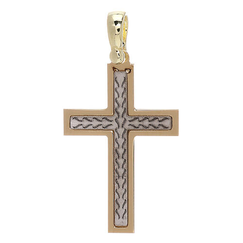Cross with engraved braid pattern, 18K gold, 2.03 g 1