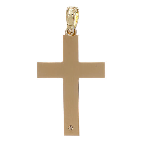 Croce con incisione treccia oro 18 kt - gr 2,03 2