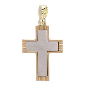 Croce con incisioni laterali oro 18 kt - gr 1,97