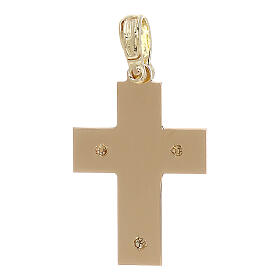 Croce con incisioni laterali oro 18 kt - gr 1,97