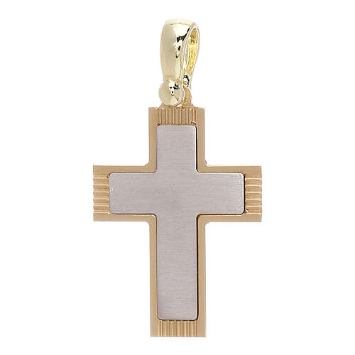 Cross with lateral engravings 18-carat gold 1.97 gr 1