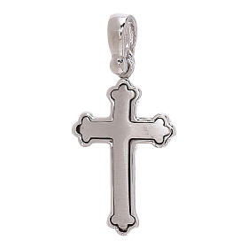 Croce Floreale bianco rodiato oro 18 kt - gr 2,33
