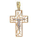 Croce bicolore con spine oro 18 kt - gr 3,03 s1