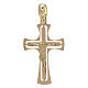 Cut-out cross with bell-mouthed arms and body of Christ, 18K gold, 3.4 g s1