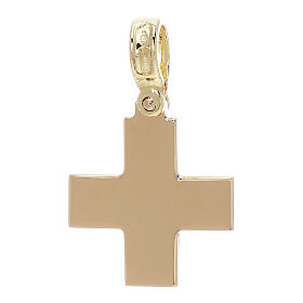 Croce quadrata gialla lucida oro 18 kt - gr 4