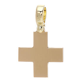 Krzyżyk kwadratowy polerowany żółte złoto 18K - 4g