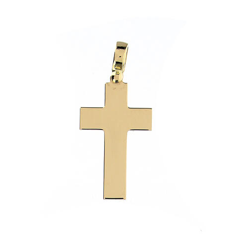 Croce latina pendente liscia oro 18 kt - gr 5,13 1