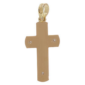 Croce pendente incisa con Cristo oro 18 carati - gr 3,68