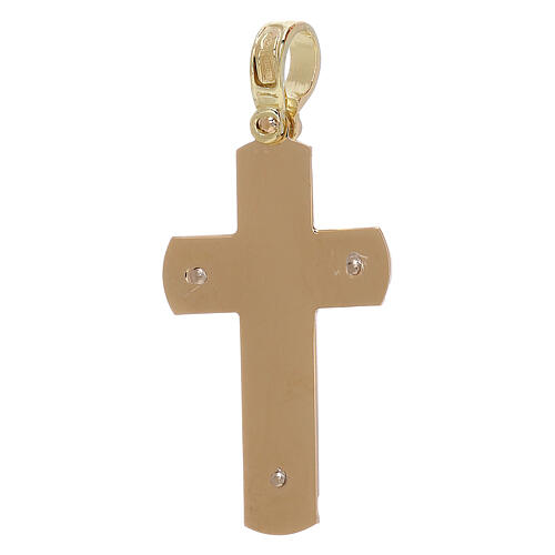 Croce pendente incisa con Cristo oro 18 carati - gr 3,68 2
