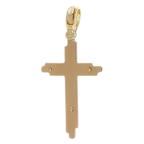 Cross with irregular shape, bicolour 18K gold, 2.75 g 2