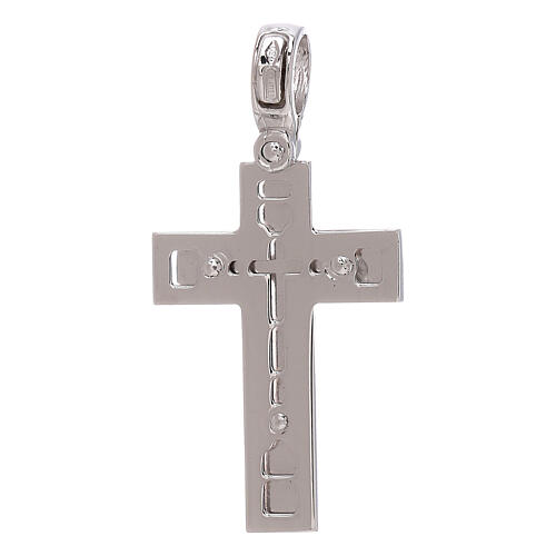 Cross pendant 18-carat white gold with polished insert 3.2 gr 2