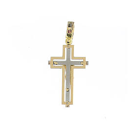 Kreuzanhänger mit Kruzifix Gold 18Kt zweifarbig 3.13gr