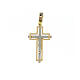 Croce bicolore oro 18 kt Cristo - gr 3,13 s2