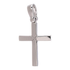 Croix pendentif décor X or blanc 18K 1,45 gr