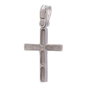 Croix pendentif décor X or blanc 18K 1,45 gr