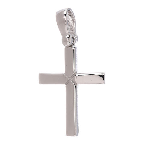 Croix pendentif décor X or blanc 18K 1,45 gr 1