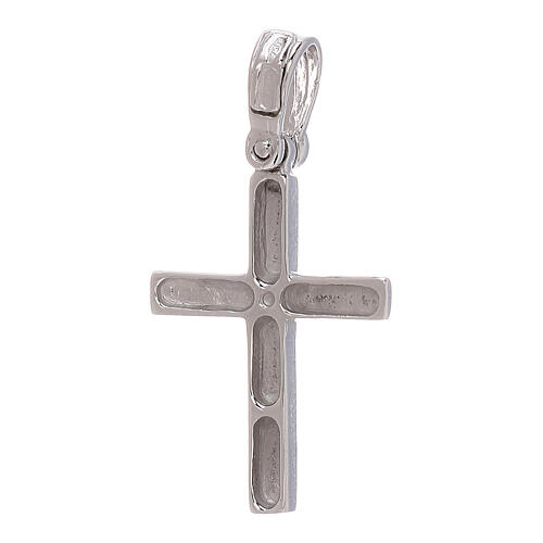 Croix pendentif décor X or blanc 18K 1,45 gr 2