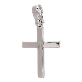 Croce pendente decoro X oro bianco 18 carati - gr 1,45