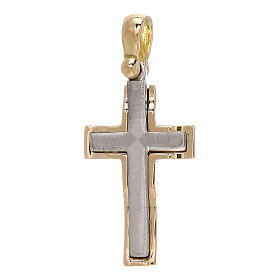 Cruz colgante bicolor oro 18 k - gr 3,25