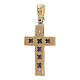 Croce pendente bicolore oro 18 kt - gr 3,25 s2