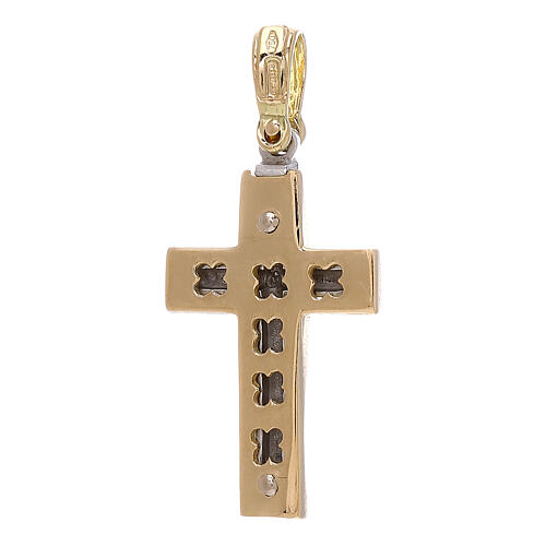Bicolored cross pendant 18-carat gold 3.25 gr 2