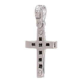 Croce quadretto centrale lucido oro bianco 18 carati - 1,83 gr
